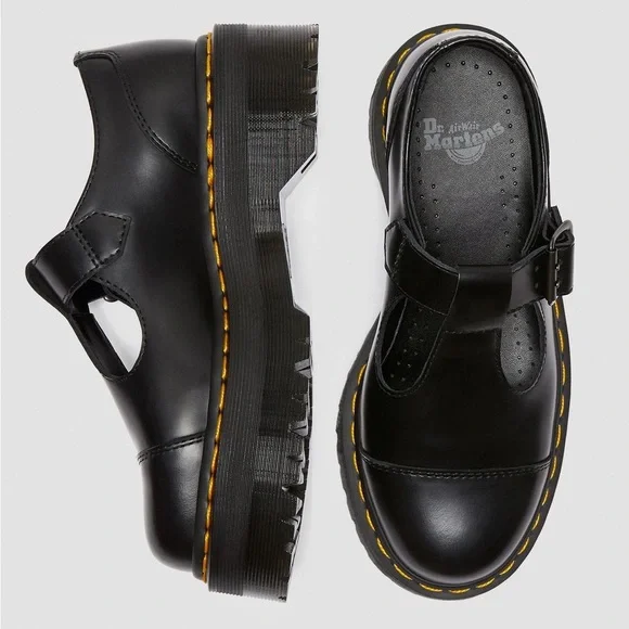 NWT DR MARTENS Bethan Polished Smooth Leather Platform Shoes! - Picture 2 of 10